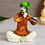 Polyresin Rajasthani Musician Men Statue Playing Flute Human Figurines Home Decor Showpiece