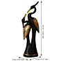 Black Loving Swan Couple Handcrafted Polyresin Decorative Showpiece