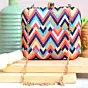 Women Zig Zag Printed Clutch