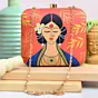 Women Pretty Indian Lady Printed Clutch Bag