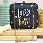Women Lady Boss Black Clutch Bag