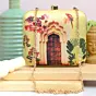 Women Floral Door Print Clutch