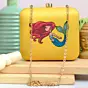 Women Mermaid Print Clutch Bag with Detachable Sling
