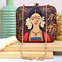 The Portrait of Indian women Printed Clutch
