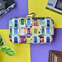 Women Colourful Doors Printed Clutch
