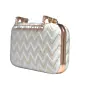 Women White Embroidery Party Clutch