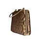 Women Brown And Golden Brocade Party Clutch