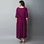 Women Embroidered Viscose Rayon A-line Kurta  (Maroon)