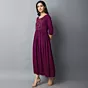 Women Embroidered Viscose Rayon A-line Kurta  (Maroon)