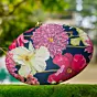 Women Dark Blue Floral Print Clutch
