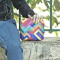 Women Multicolor Geometric Pattern Clutch