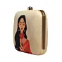 Women Saree Woman And Flower Portrait Clutch