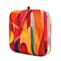 Women Orange-Yellow Pattern Printed Clutch