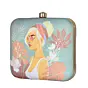 Women White Hair Woman Printed Clutch
