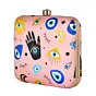 Woman Multi Evil Eye Printed Clutch