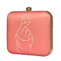 Women Coral Heart Printed Clutch