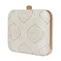 Woman White Embroidered Clutch