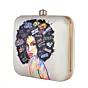 Quirky Hairstyle Woman Printed Clutch