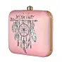 Woman Pink Dream Catcher Printed Clutch