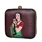 Women Green Saree Women Printed Clutch