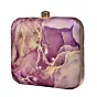 Women Burgundy Resin Printed Clutch