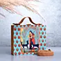 Women Miniature Art Print Suitcase Style Clutch Bag