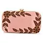 Women Embellished Pink Box Clutch Bag Purse for Bridal 