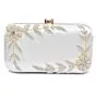  Embroidered White Box Clutch Bag Purse for Bridal 