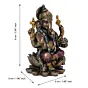 Brown Polyresin and Bronze Bhujadhari Lord Ganesha Idol On Lotus Flower
