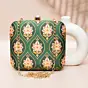 Woman Green Aesthetic Printed Clutch