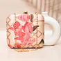 Women Pink Leaf Printed Clutch