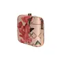 Women Pink Leaf Printed Clutch