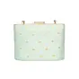 Woman Blue Pattern Embroidered Clutch