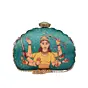 Woman Maa Durga D- Shape Printed Clutch