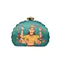 Woman Maa Durga D- Shape Printed Clutch