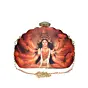 Women Goddess Durga Printed D-Shape Clutch