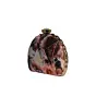 Women Rose Printed D-shape Clutch