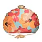 Women Pink And Yellow Floral Printed Clutch