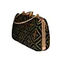 Women Black Embroidered Party Clutch