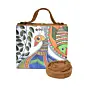 Woman Madhubani Peacock Printed Suitcase Style Clutch
