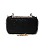 Women Black Sequins Fabric Party Clutch