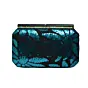 Women Black and Blue Sequins Fabric Party Clutch
