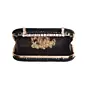 Women Black Sequins Fabric Party Clutch