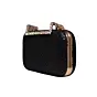 Women Black Sequins Fabric Party Clutch