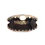 Women Baby Pink Zig Zag Embroidery D-Shape Party Clutch