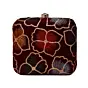 Woman Maroon Flower Sequenced Embroidery Clutch