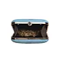 Women Blue Portrait Printed Clutch