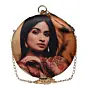Women Portrait Caricature Personalised Round Clutch Bag