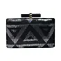 Woman Black And Silver Sequins Party Clutch