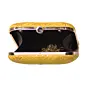 Women Yellow And Red Floral Embroidery Clutch